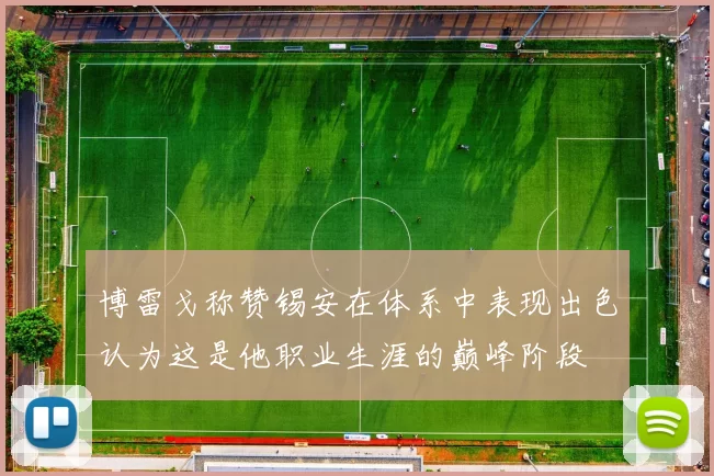 博雷戈称赞锡安在体系中表现出色认为这是他职业生涯的巅峰阶段