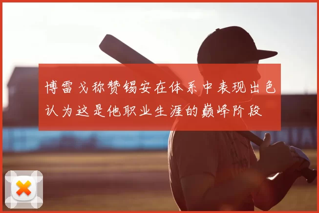 博雷戈称赞锡安在体系中表现出色认为这是他职业生涯的巅峰阶段