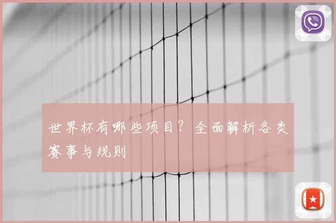 世界杯有哪些项目？全面解析各类赛事与规则